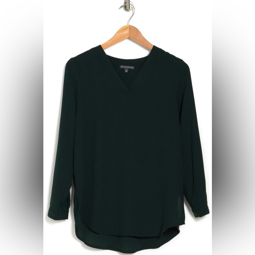 Adrianna Pappel Solid Texture Striped Tunic